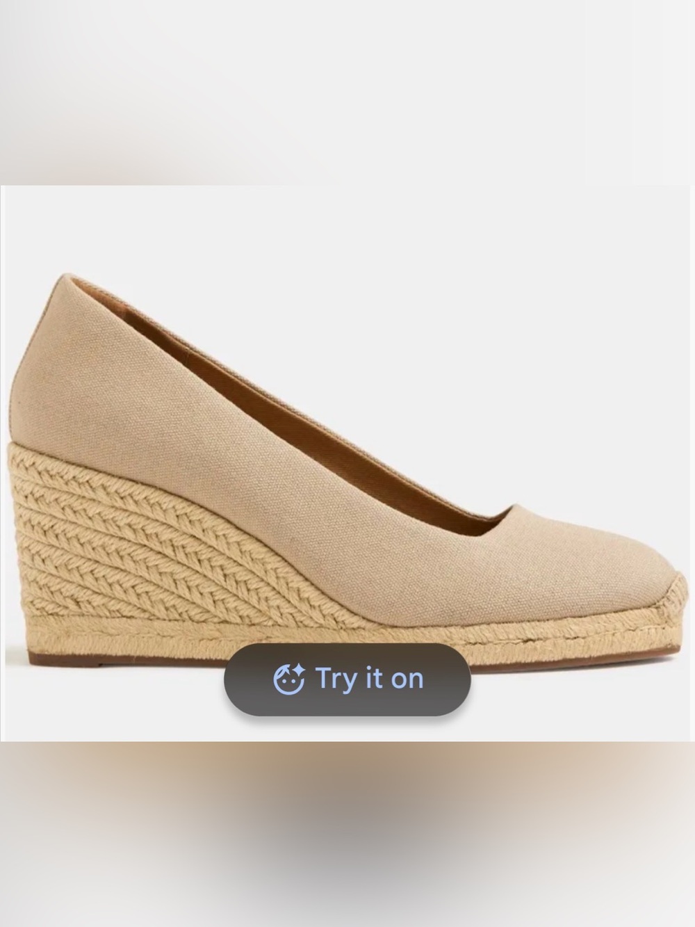 NEW J. Crew Womens Canvas Espadrille Wedge Pumps in Beige Color Size 8 Classic